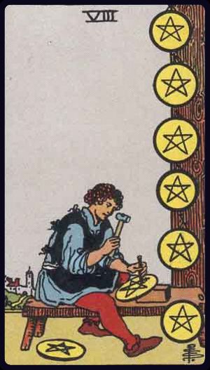 Tarotkarte Delapan Koin