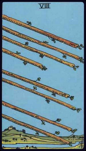 Tarotkarte Delapan Tongkat